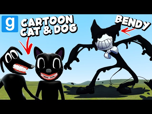 CAN CARTOON CAT & DOG ESCAPE... BENDY?! (Garry's Mod Sandbox) | JustJoeKing