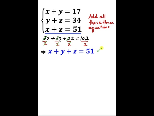 MUST WATCH VIDEO: Solve for z/(x+y)