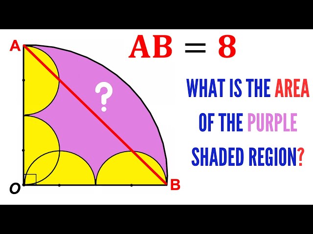 Can you find area of the Purple shaded region? | #math #maths #geometry #mathematics