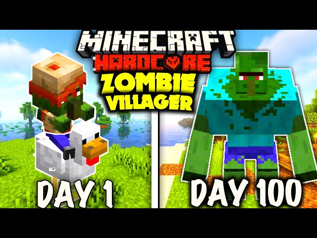 I Survived 100 Days as ZOMBIE🧟‍♂️ VILLAGER in Hardcore Minecraft (hindi)