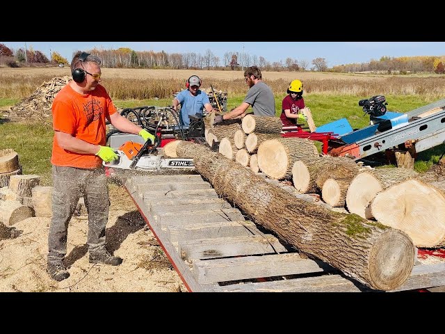 Amazing Dangerous Firewood Processor Working, Incredible Homemade Wood Splitter Machines
