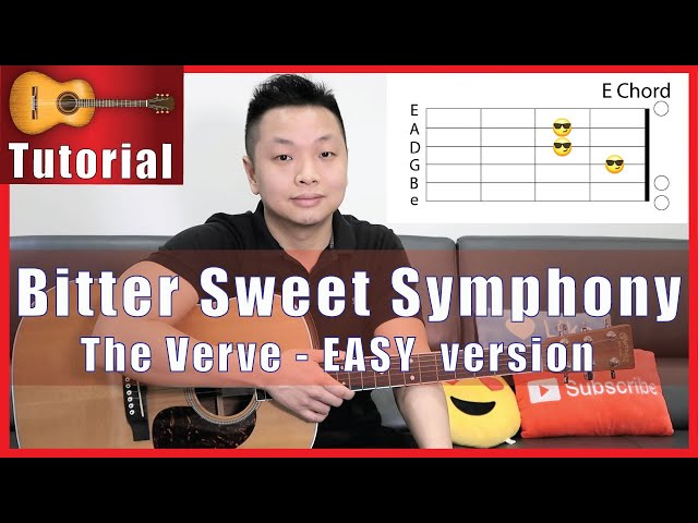 Bitter Sweet Symphony Guitar Tutorial - The Verve EASY Version!