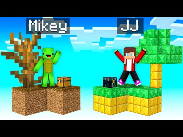 Mikey Poor vs JJ Rich SKYBLOCK Survival Battle in Minecraft (Maizen)