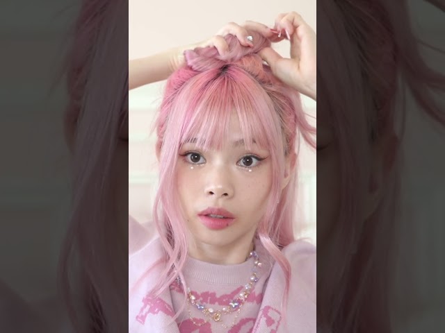 Easy 2 Minute Kpop Hairstyle Inspired by Lisa from Black Pink 🖤🎀