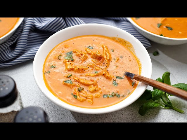 Keto Creamy Chicken Tomato Soup [Low-Carb Instant Pot Recipe]