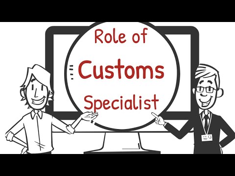 Role of Customs Specialist. Shipping job for export and import cargo in Logistics.