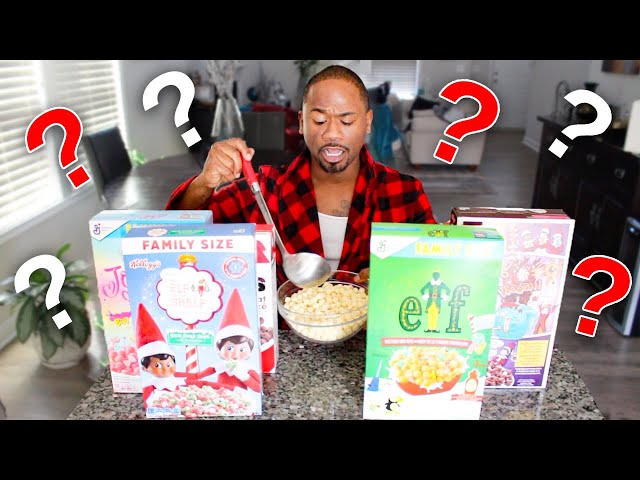 Trying New WEIRD CEREALS For Christmas | Taste Test | Alonzo Lerone