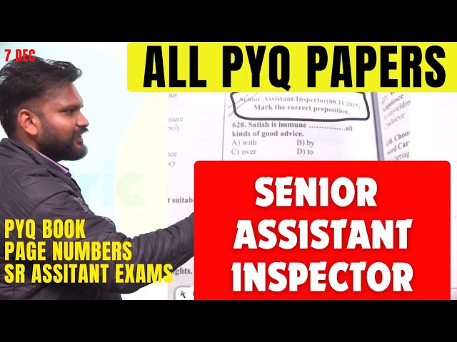 PSSSB Senior Assistant Inspector Previous Year Papers | PYQ Book Page numbers | Electric English