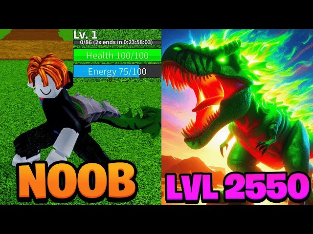 Level 1 - 2550 With TREX FRUIT "Noob To Pro" in Blox Fruits