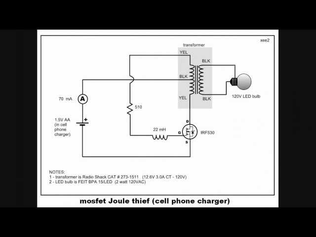 Joule thief   using mosfet