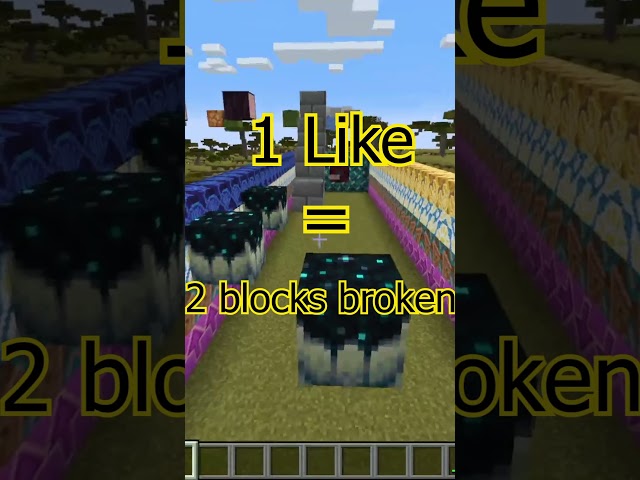1 Like = 2 Blocks Broken #shorts  #minecraft