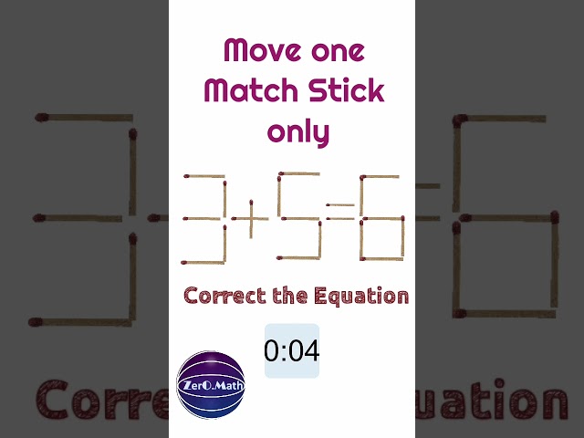 matchstick  puzzle #shorts #puzzle #youtubeshorts #math #riddles