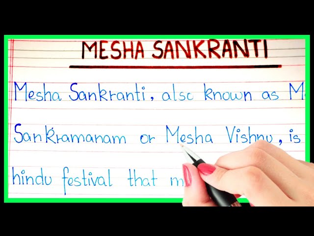 Essay on Mesha Sankranti in English | Mesha Sankranti essay in English | Mesha Sankranti par essay
