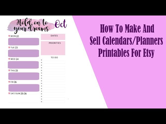 How To Make And Sell Calendars/Planners For Etsy