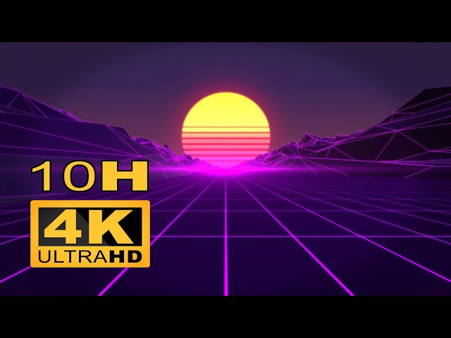 80s Synthwave Screensaver - Background 10h 4K