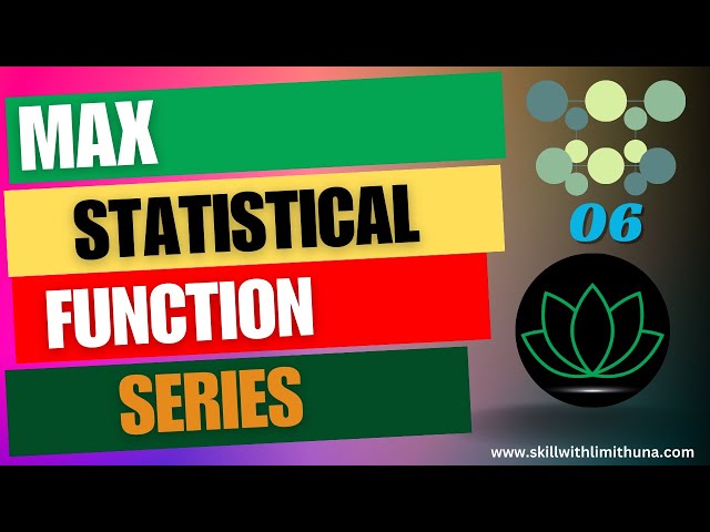 06. Statistical Function: MAX Function
