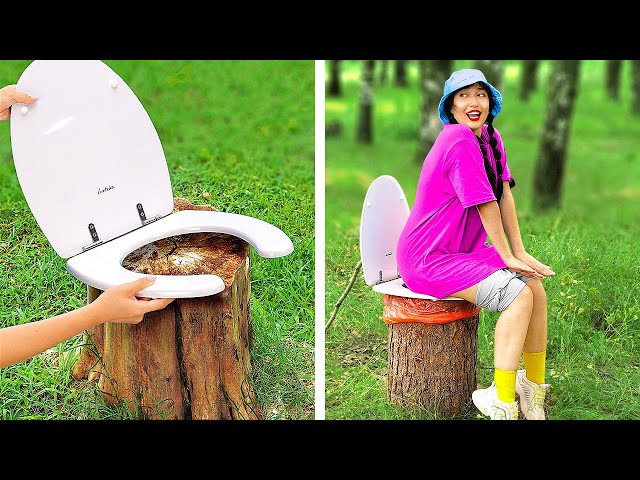 OUTDOOR TOILET DIY & Clever Camping Hacks You Definitely Want To Try