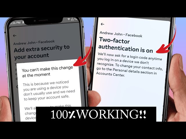 How to Fix You can't make this change at the moment Facebook Two Factor Authentication Problem 2024