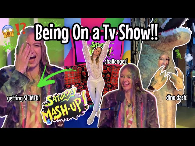 Come with me to be on a TV SHOW!!🤪🙉🎬✨ (getting SLIMED, mystery challenges, bts & MORE!!💚) | CBBC