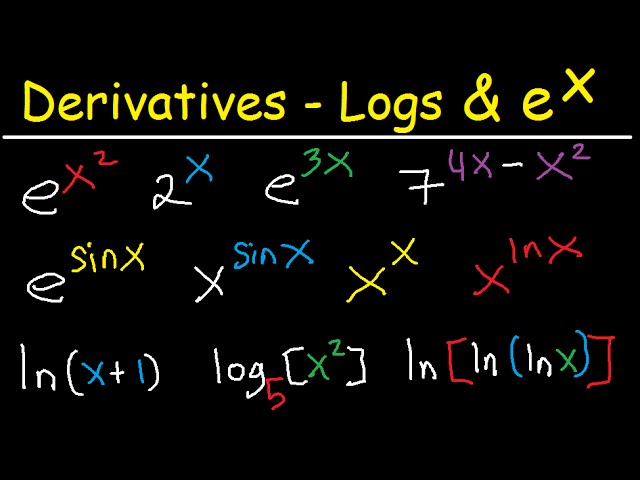 Derivatives of Exponential Functions & Logarithmic Differentiation Calculus  lnx, e^2x, x^x, x^sinx