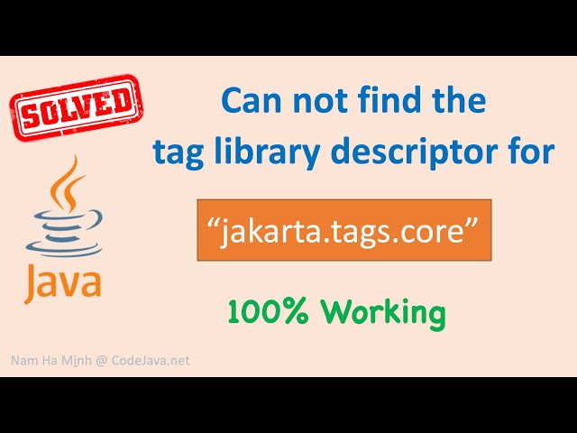 [Solved] Can not find the tag library descriptor for "jakarta.tags.core" - 100% working