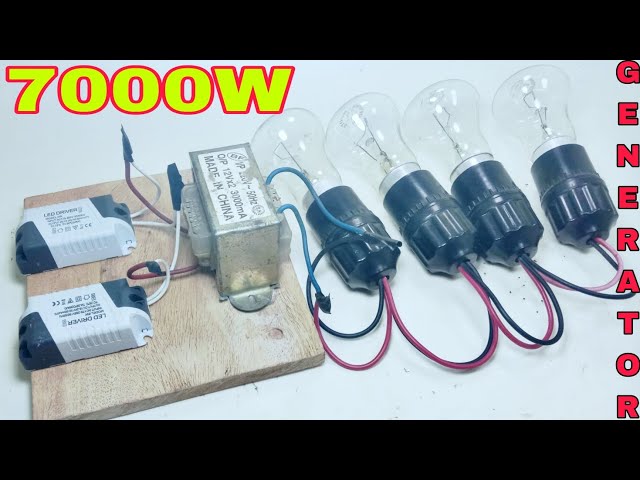 How to make  Free Energy 240V into 7000W Generator With AC  And Transformer New Idea 2024