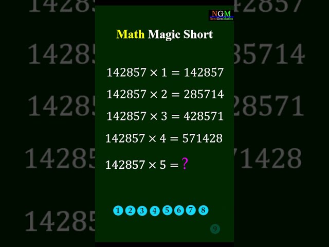 #shorts #trending #matchstick Math Magic  PUZZLE 136 142857 x 1, 142857 x 2, 142857 x 3, 142857 x 4