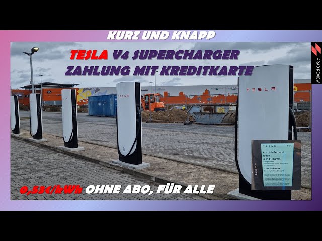 Tesla V4 Supercharger für alle Marken!, Zahlung mit Kreditkarte, Kurz und Knapp