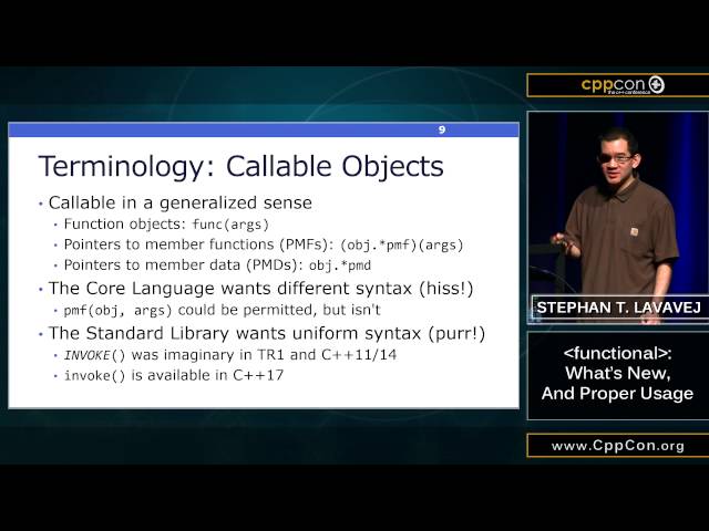 CppCon 2015: Stephan T. Lavavej “functional: What's New, And Proper Usage"