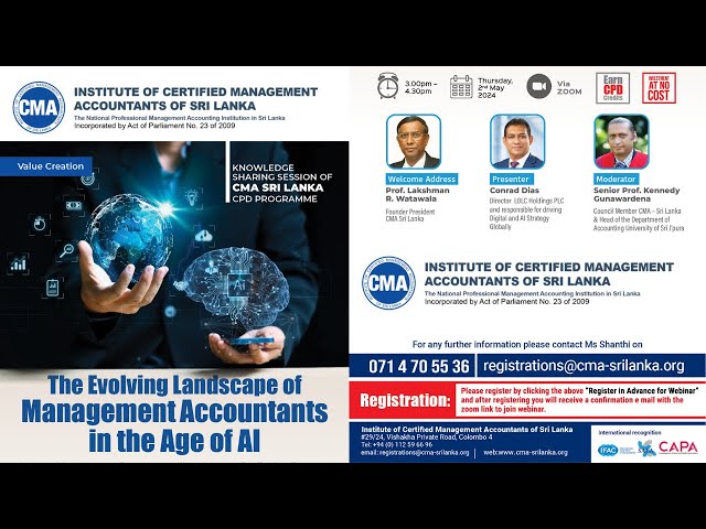 The Evolving Landscape of Management Accountants in the Age of AI - CMA Sri Lanka Webinar