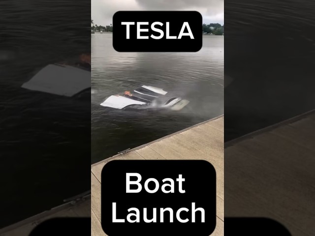 An Unsuccessful Tesla Boat Launch  #tesla #automobile #car #boat #shorts