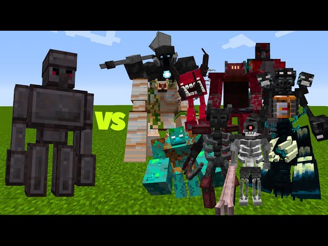Netherite Golem vs All Bosses and Mutants in Minecraft