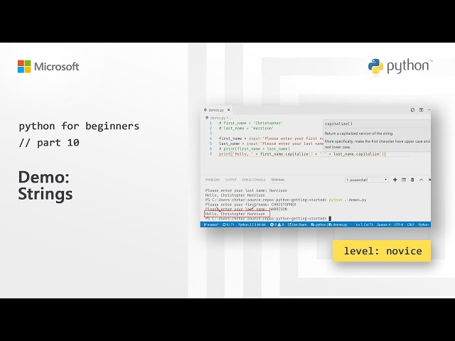 Demo: Strings | Python for Beginners [10 of 44]