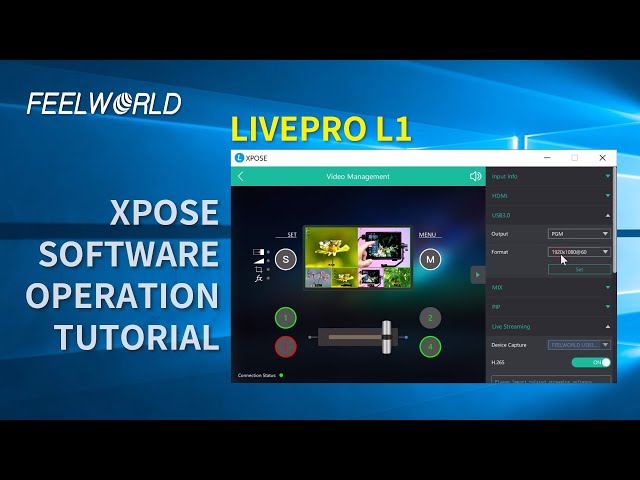 Operation Tutorial for the XPOSE in the Computer to Control the FEELWORLD LIVEPRO L1 Switcher