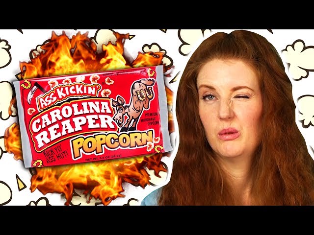 Irish People Try Weird American Popcorn (Carolina Reaper)
