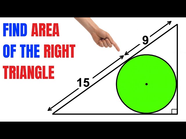 Calculate area of the right triangle | Green circle inscribed | Important Geometry skills explained